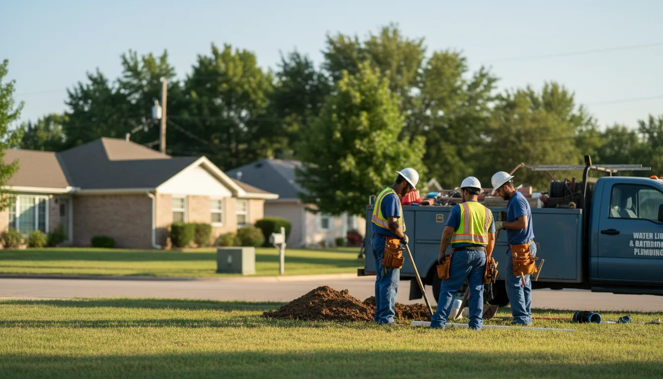 Residential water line and bathroom plumbing service in Hoyleton, IL
